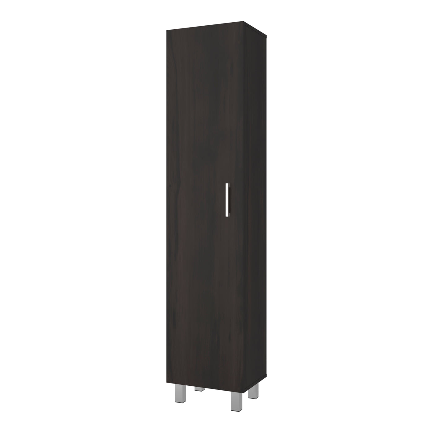 Tall Freestanding Storage Cabinet Single Door 4 Shelves