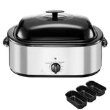 24QT Electric Turkey Roaster Oven with Self-Basting Lid