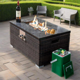 32" Propane Gas Fire Pit Table, 50000 BTU Rectangular Fire Pit