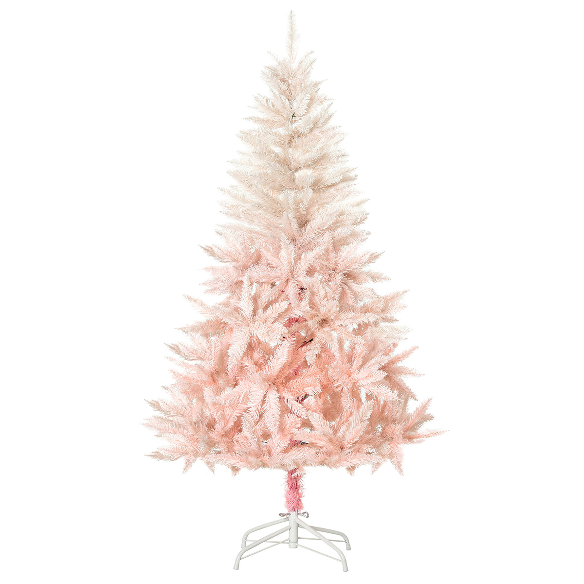 HOMCOM 7ft Unlit Spruce Artificial Christmas Tree with Realistic Branches and 10