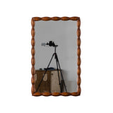 36.02" Mid-Century Modern Swirl Wood Frame Mirror