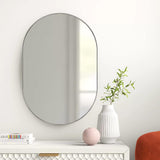 Silver Oval Metal Mirror 20 x 28 Inch