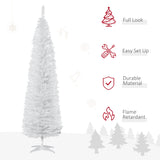 HOMCOM 7' Artificial Pencil Christmas Tree, Slim Xmas Tree with 499 Realistic Br