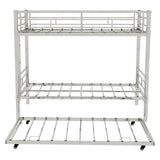 Twin Over Twin Metal Bunk Bed with Safety Guardrail