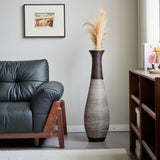 Hand-Woven PVC Rattan Floor Vase, 39.3 Inch Tall Decorative Vase