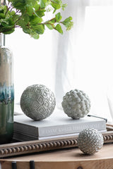 S/3 Nahara Silver Balls Decorative Orbs
