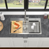 33 Drop In Kitchen Sink - 33 x 19 x 9 Stainless Steel Drop In Sink Ledge