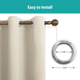 Blackout Indoor curtain grommets with coating, beige, 52*63 inch, 2 Panels