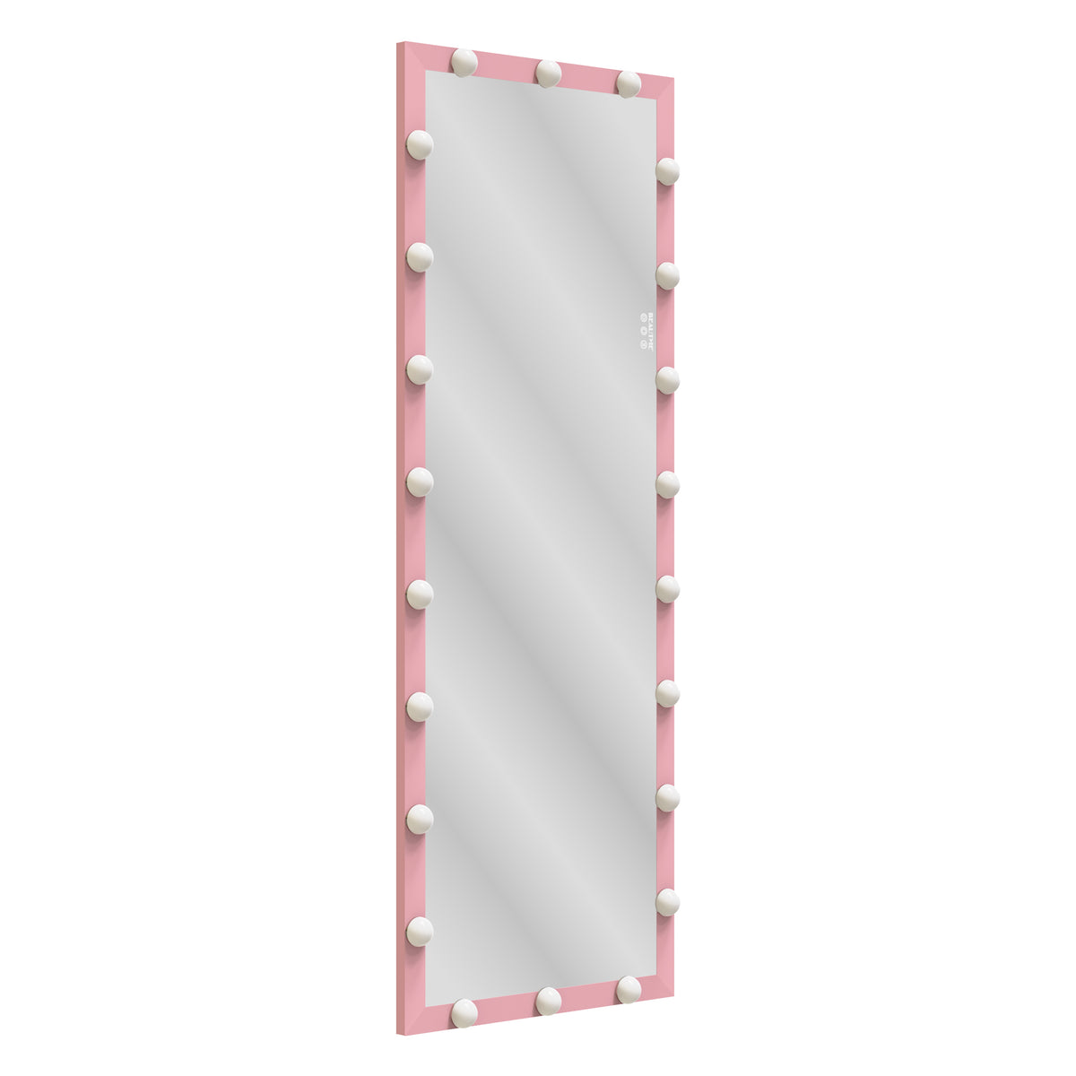 Hollywood Style Full Length Mirror with Lights, 3 Color Modes, Pink Aluminium, 6