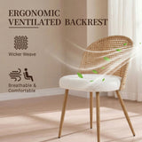 Set of 4 Metal Dining Chair Beige/Brown