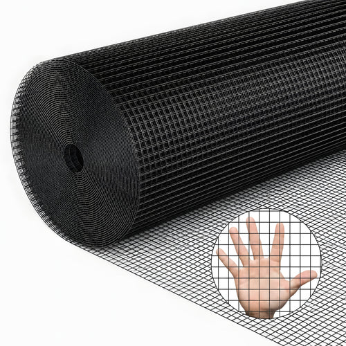36" x 50ft Black Metal Mesh Chicken Wire Garden Fencing Roll