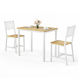 Metal Bar Table Set White/Natural