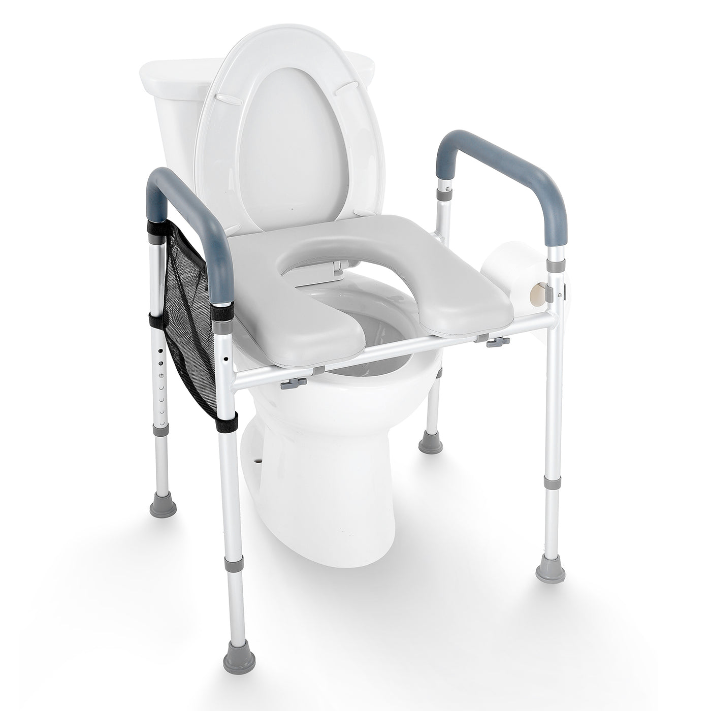 Raised Toilet Seat 19.3"-25.2" Adjustable 350lbs Capacity