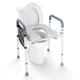 Raised Toilet Seat 19.3"-25.2" Adjustable 350lbs Capacity