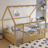 Full Pine Platform Bed Natural