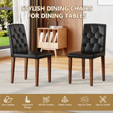 Set of 4 Metal Dining Chair Black/Walnut