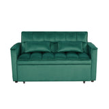 Green 2-Seater Pull-Out Sleeper Sofa Bed for Living Room