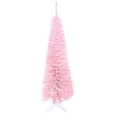 HOMCOM 5' Artificial Pencil Christmas Tree, Slim Xmas Tree with 294 Realistic Br