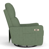 Velvet Recliner Swivel Power Dark Green