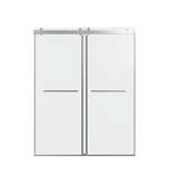 Frameless Double Sliding Shower Door Chrome 56-60W 76H