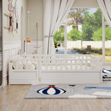 Full Pine Bed Frame White