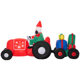 Outsunny 9ft Christmas Inflatables Outdoor Decorations Santa Claus Driving Trail