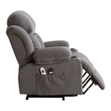 Power Lift Recliner Chair with Heat Massage USB Port Grey