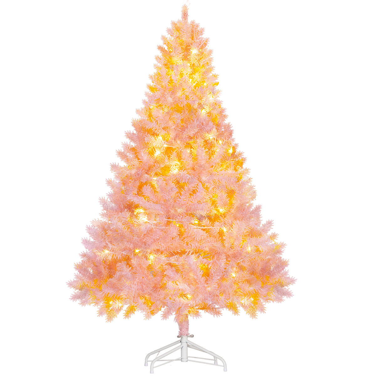 HOMCOM 6' Tall Prelit Christmas Tree Douglas Fir Artificial Christmas Tree with