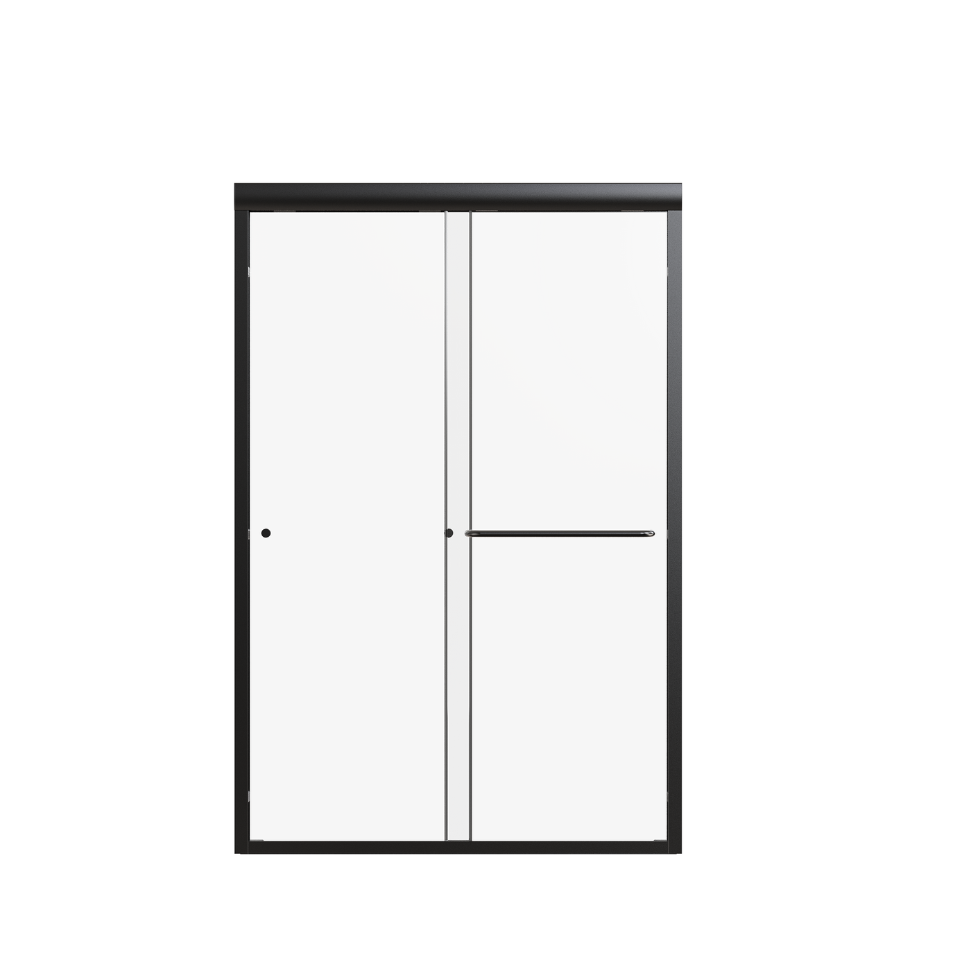 Matte Black Semi-Frameless Double Sliding Shower Door 44-48"W x 72"H