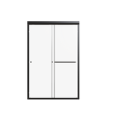 Matte Black Semi-Frameless Double Sliding Shower Door 44-48"W x 72"H