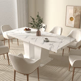 Engineered Wood Dining Table Extendable White 79"