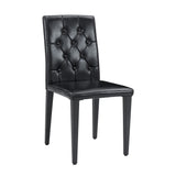 Set of 4 Metal Dining Chair Black