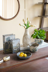 Set of 2 Decorative Book Box with Countryside Landscapes Motifs,  L:7x3x10.5' S:
