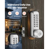 Mechanical Keyless Entry Door Lock, 2.0 Code Upgrade, 4-7 Digits Code