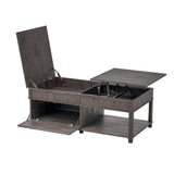 U-Can Lift-Top Coffee Table Hidden Compartment Brown