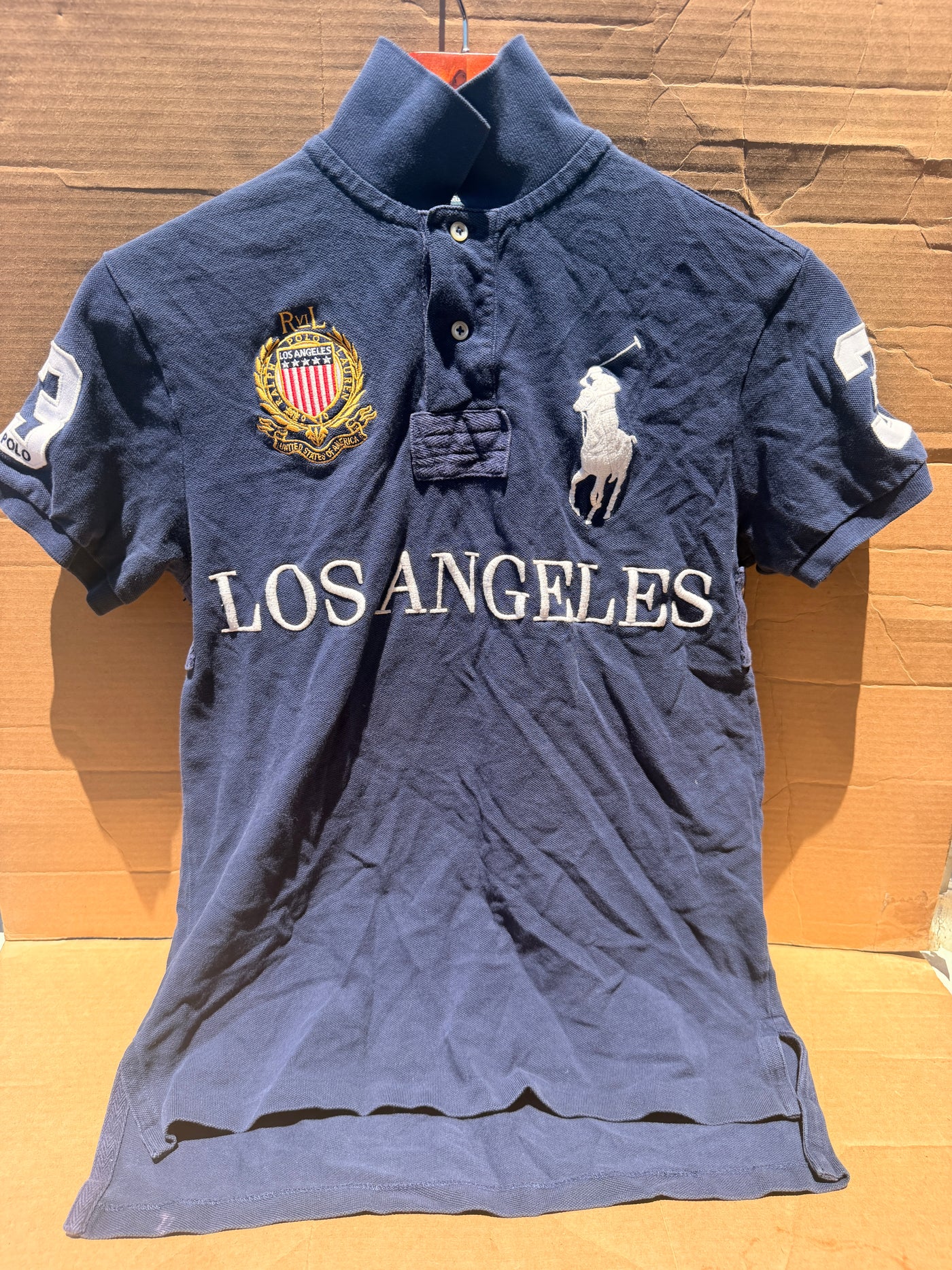 Polo Ralph Lauren Big Pony Custom Fit Los Angeles City Edition Polo Shirt - Navy - Size S