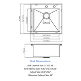 21 Inch Drop in Kitchen Sink with Pull-out Faucet and Sink Cover, Stainless Stee