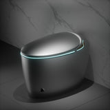 Smart Toilet One-Piece Gray Bidet Auto Lid Heated Seat Night Light 1.28 GPF