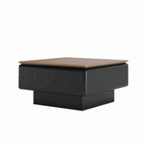 Square Engineered Wood Coffee Table with Storage Black/Brown
