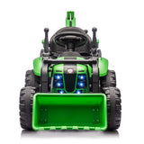24V Kids Ride-On Electric Tractor Toy with 4-in-1 Construction Attachments (Exca
