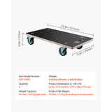 Furniture Dolly 551 lbs Furniture Moving Dollies with 4 TPR Silent Wheels