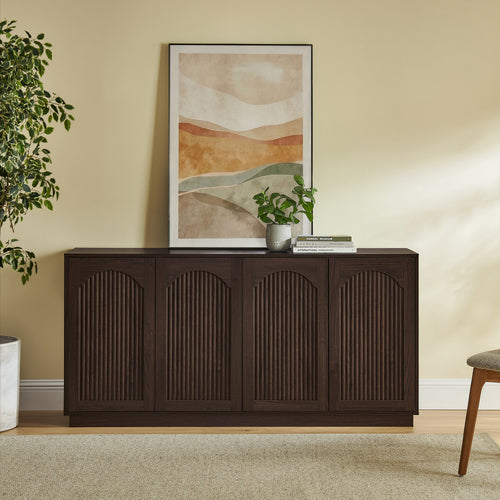 64" TV Stand Entertainment Center with Storage Shelves