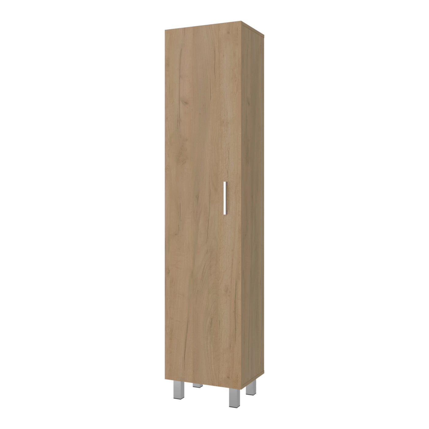 Tall Freestanding Storage Cabinet Single Door 4 Shelves