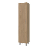 Tall Freestanding Storage Cabinet Single Door 4 Shelves