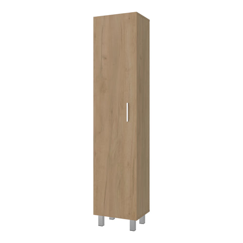 Tall Freestanding Storage Cabinet Single Door 4 Shelves