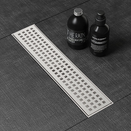 12" Linear Shower Drain 304 Stainless Steel with Grate Cover