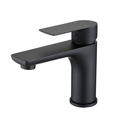 Matte Black Single Handle Bathroom Sink Faucet Brass