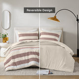 2-Piece Twin/Twin XL Comforter Set, Stripe Texture, Terracotta