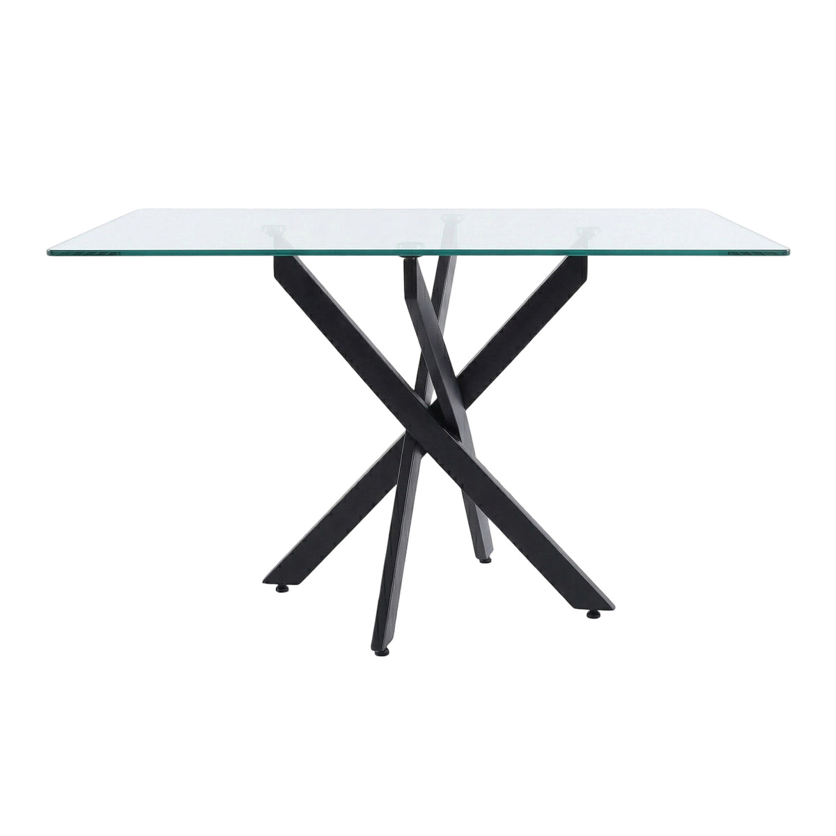 Rectangular Glass Dining Table Black 47"