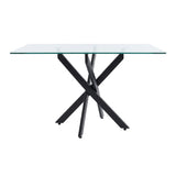 Rectangular Glass Dining Table Black 47"